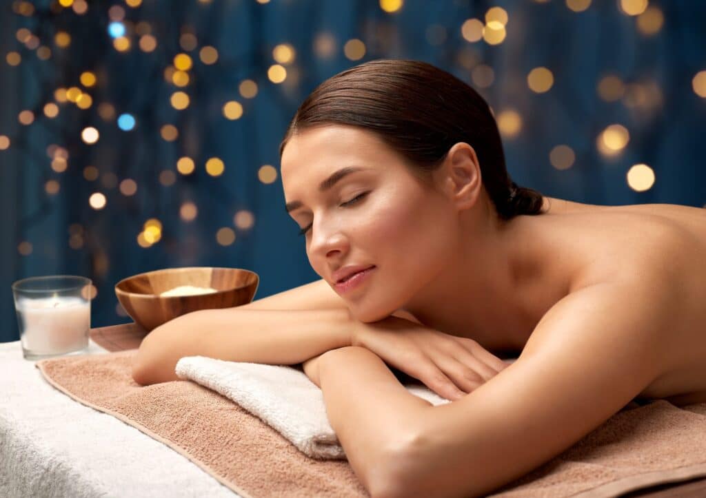 A woman enjoys a relaxing massage at a luxurious spa