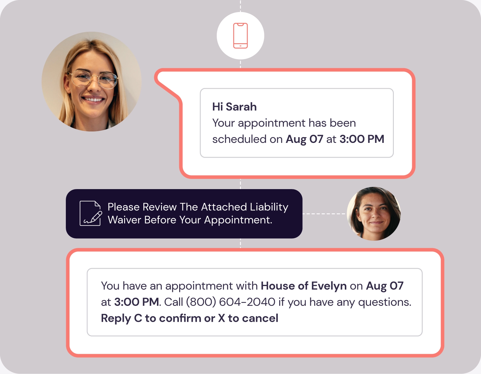 Salon suite software for independent service providers sends appointment reminders to minimize no-shows